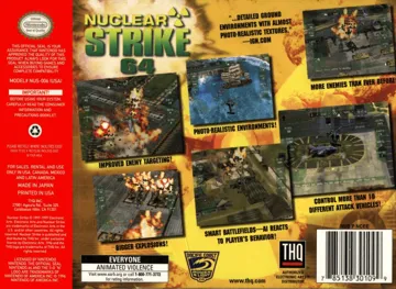 Nuclear Strike 64 (USA) box cover back